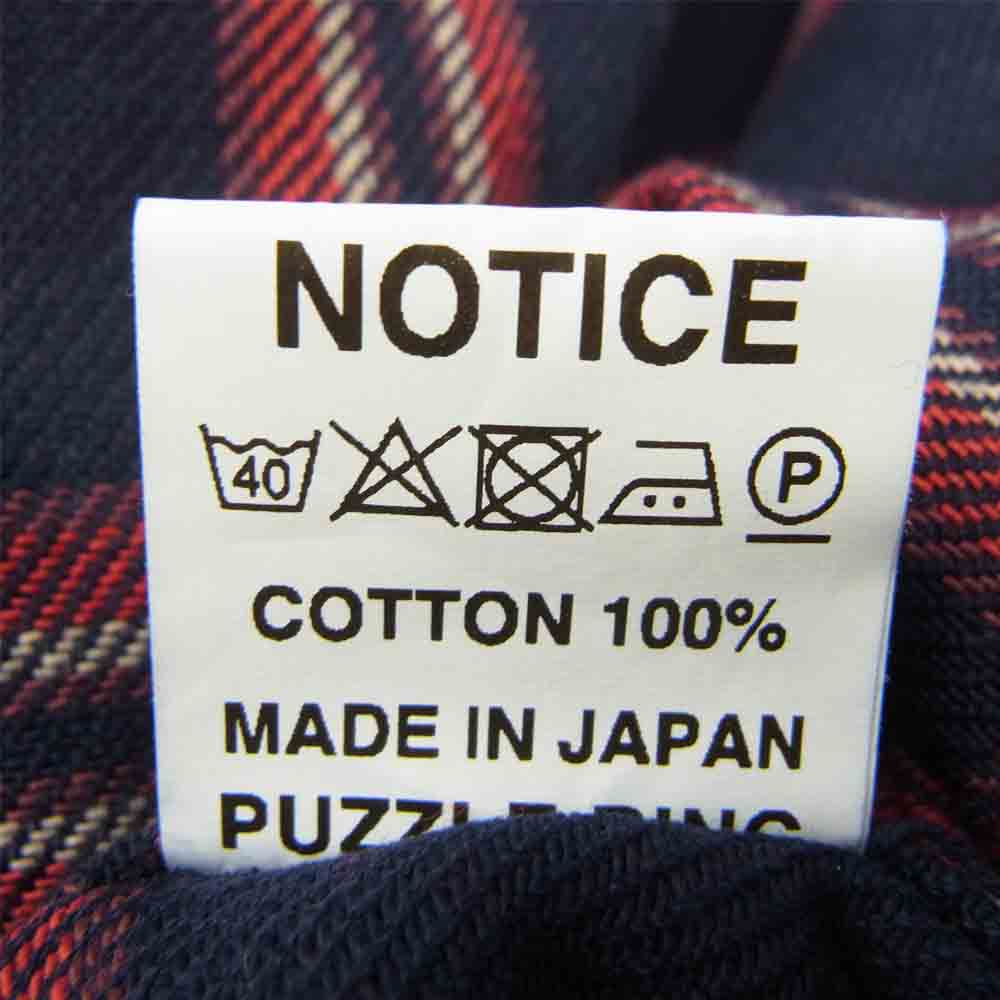 SASAFRAS ササフラス SF-201719 Feel Sun Harf Cotton Flannel フィール サン ハーフ コットン フランネル チェック シャツ レッド レッド系 ネイビー系 L【新古品】【未使用】【中古】