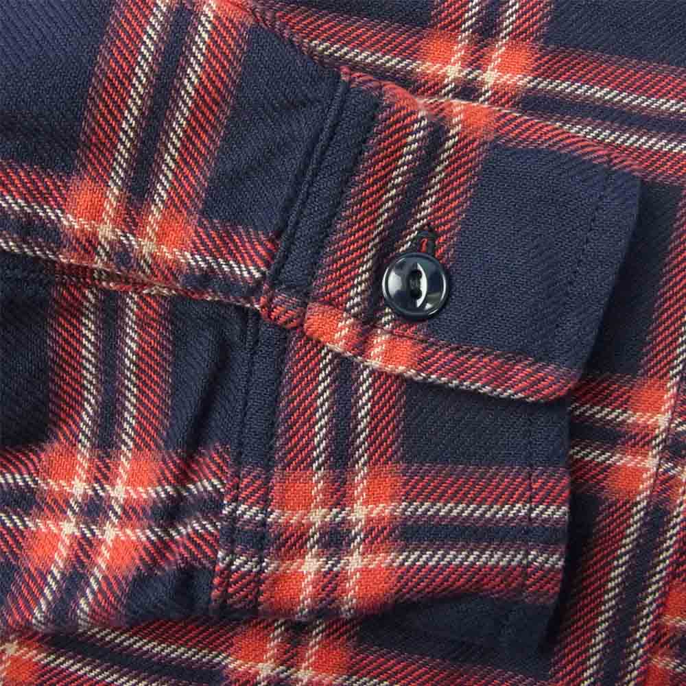 SASAFRAS ササフラス SF-201719 Feel Sun Harf Cotton Flannel フィール サン ハーフ コットン フランネル チェック シャツ レッド レッド系 ネイビー系 L【新古品】【未使用】【中古】