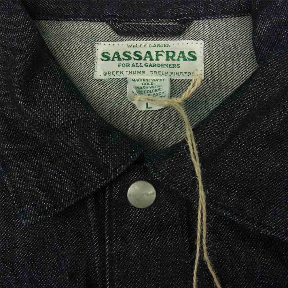 SASAFRAS ササフラス SF-211850 Gardener Jacket 14oz Old Denim デニム ガーデナー ジャケット インディゴブルー系 L【新古品】【未使用】【中古】