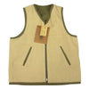 Buzz Rickson's バズリクソンズ BR14886 WOOL PILE VEST ウール パイル ボア ヘリンボーン リバーシブル ベスト カーキ系 38【新古品】【未使用】【中古】