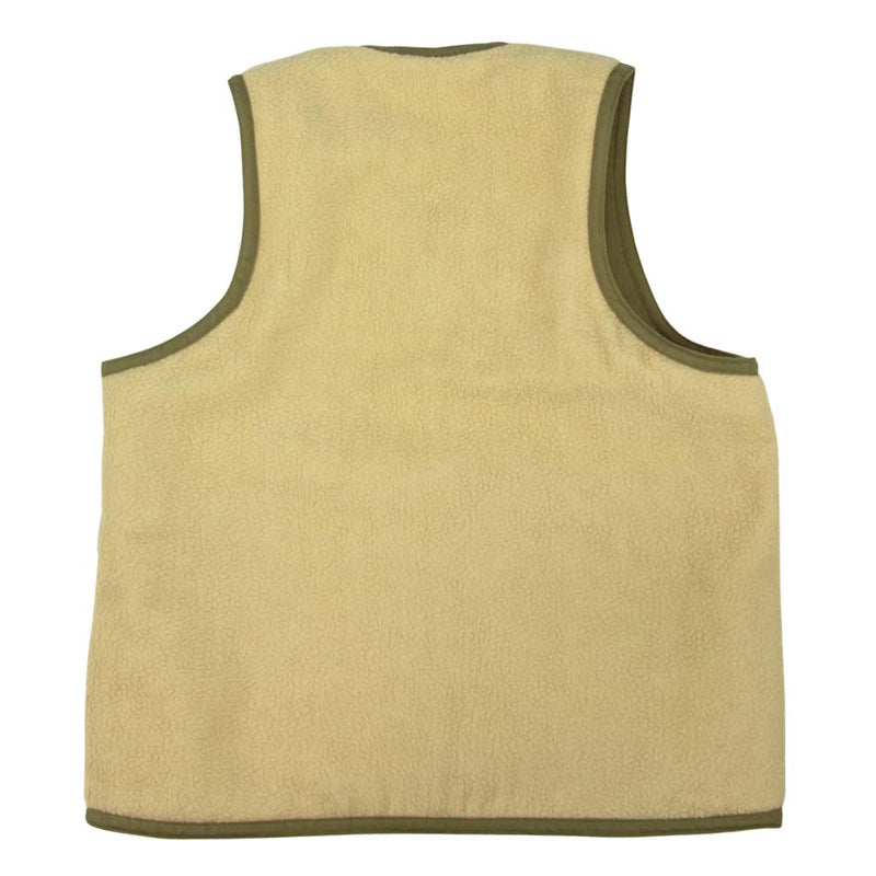 Buzz Rickson's バズリクソンズ BR14886 WOOL PILE VEST ウール パイル ボア ヘリンボーン リバーシブル ベスト カーキ系 38【新古品】【未使用】【中古】