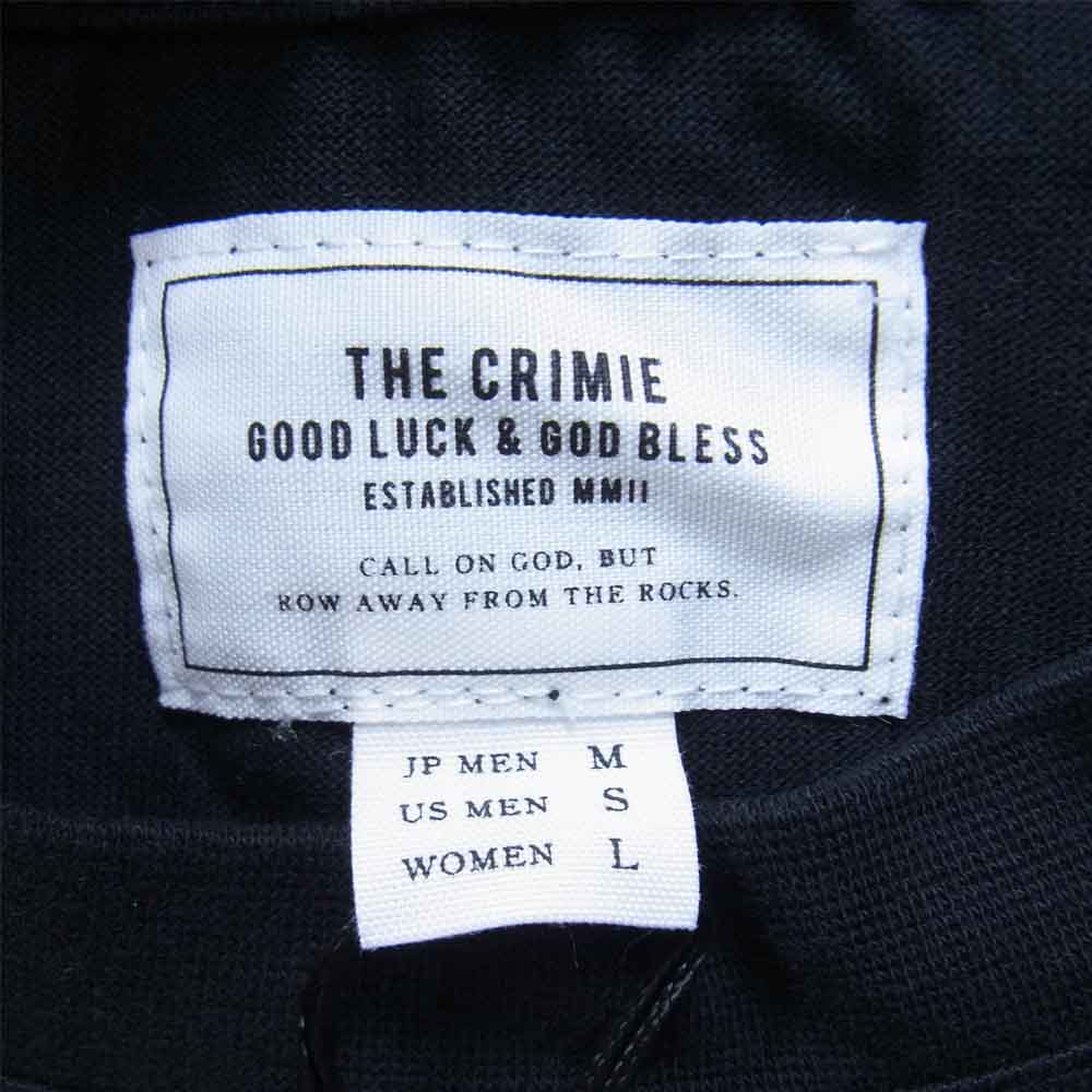 CRIMIE クライミー C1H5-TE07 LEATHER WAPPEN POCKET T SHIRT レザー ワッペン ポケット 半袖 Tシャツ ブラック系 M【新古品】【未使用】【中古】