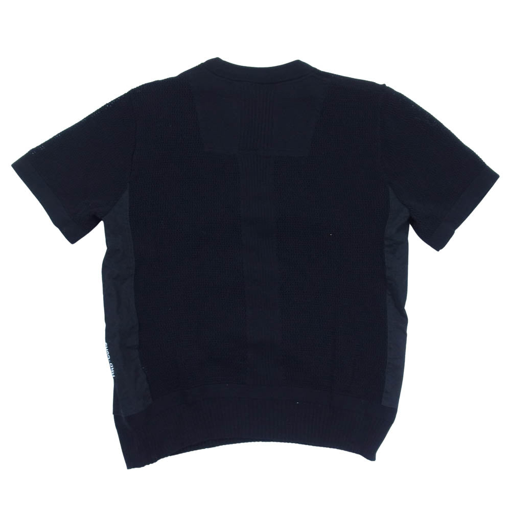 DIESEL ディーゼル メッシュ ニット 半袖 カットソー ブラック系 S【中古】