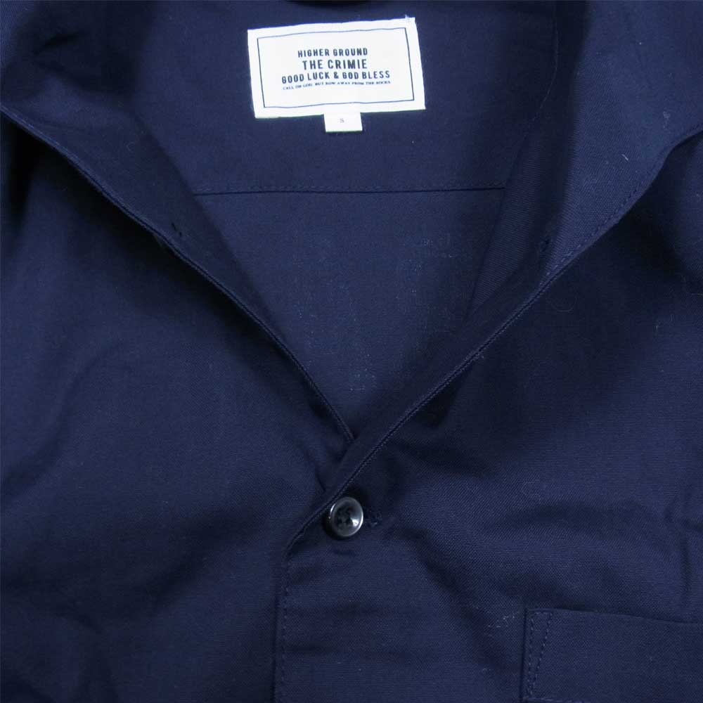 CRIMIE クライミー バックプリント チェック 半袖 シャツ ネイビー系 S【中古】
