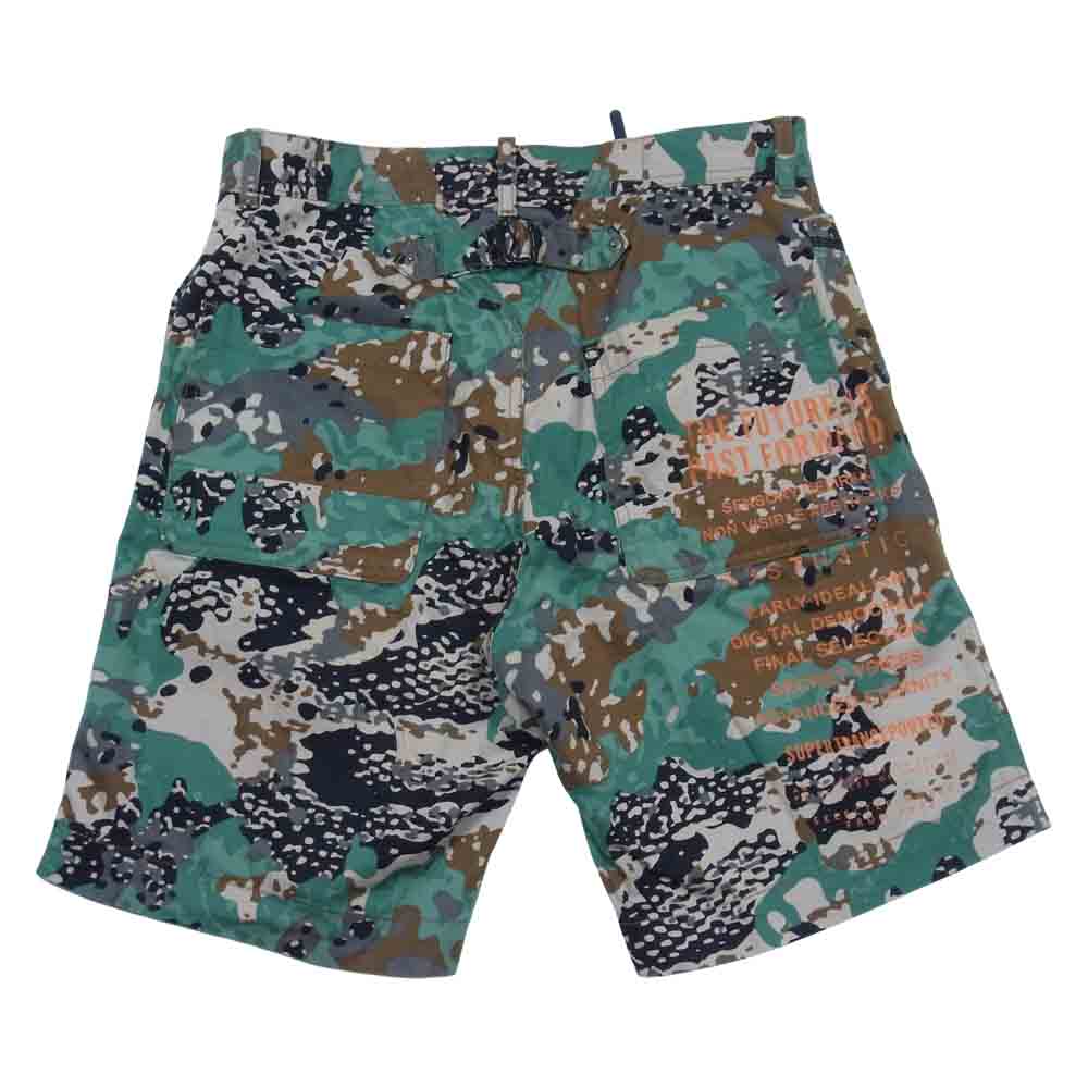 DIESEL ディーゼル カモ プリント ショート パンツ 迷彩 グリーン系 28【中古】