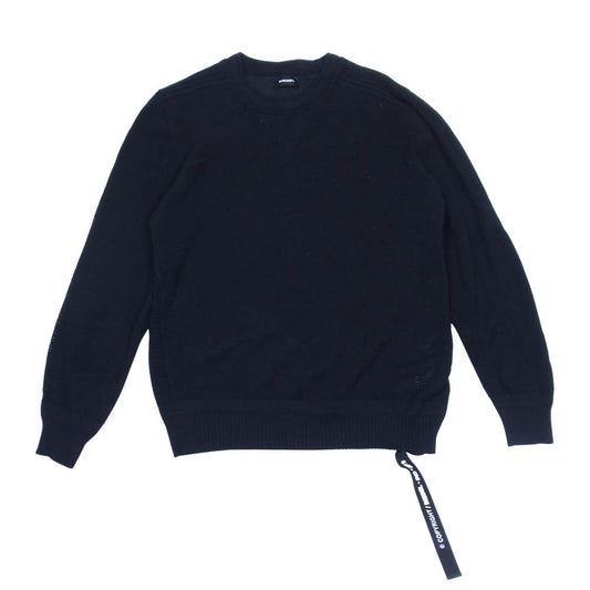DIESEL ディーゼル メッシュ ニット 長袖 カットソー ブラック系 S【中古】