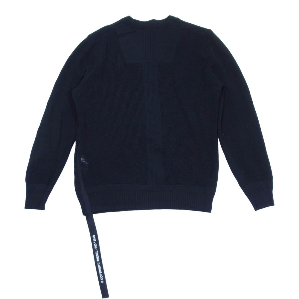 DIESEL ディーゼル メッシュ ニット 長袖 カットソー ブラック系 S【中古】