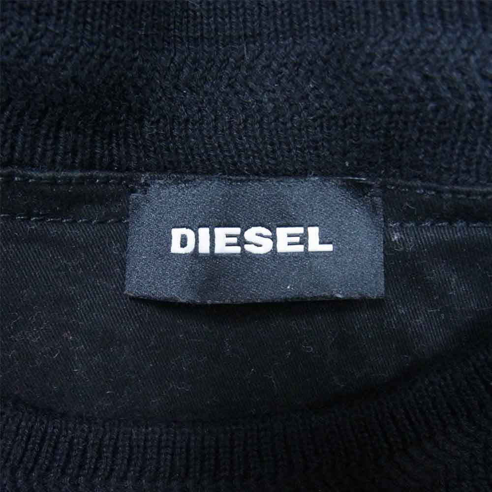 DIESEL ディーゼル メッシュ ニット 長袖 カットソー ブラック系 S【中古】
