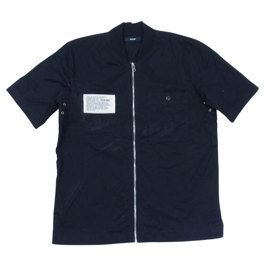 DIESEL ディーゼル 半袖 ノーカラー ジップ シャツ ブラック系 XS【中古】