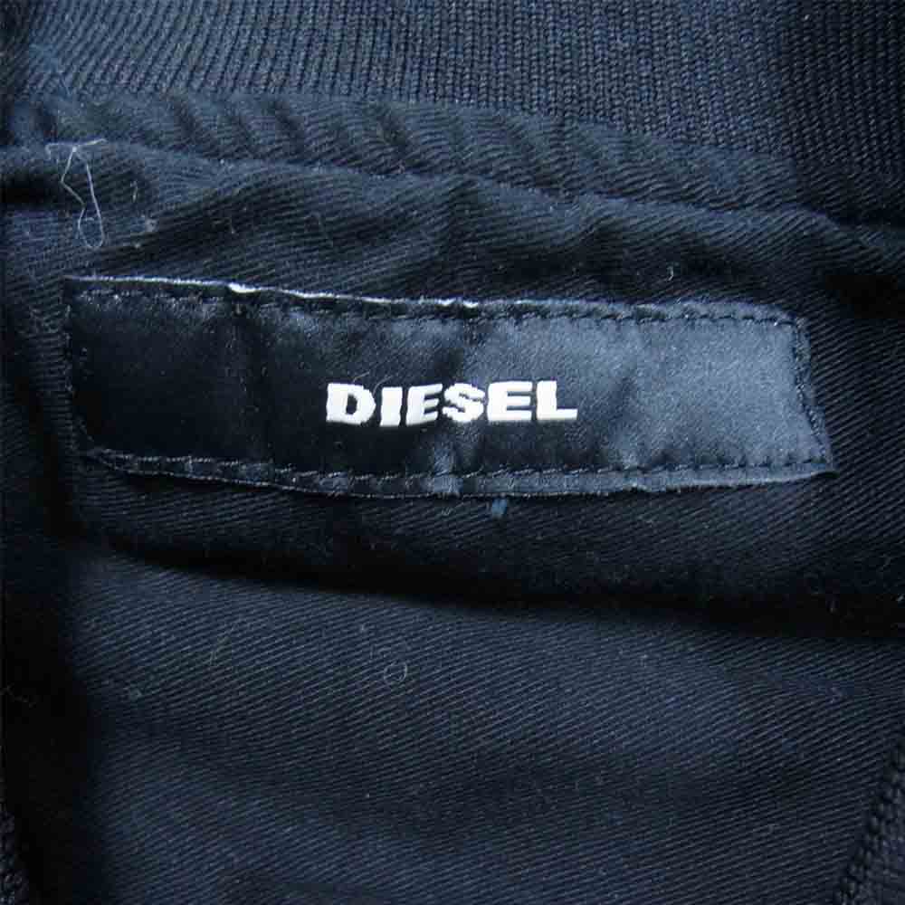 DIESEL ディーゼル 半袖 ノーカラー ジップ シャツ ブラック系 XS【中古】
