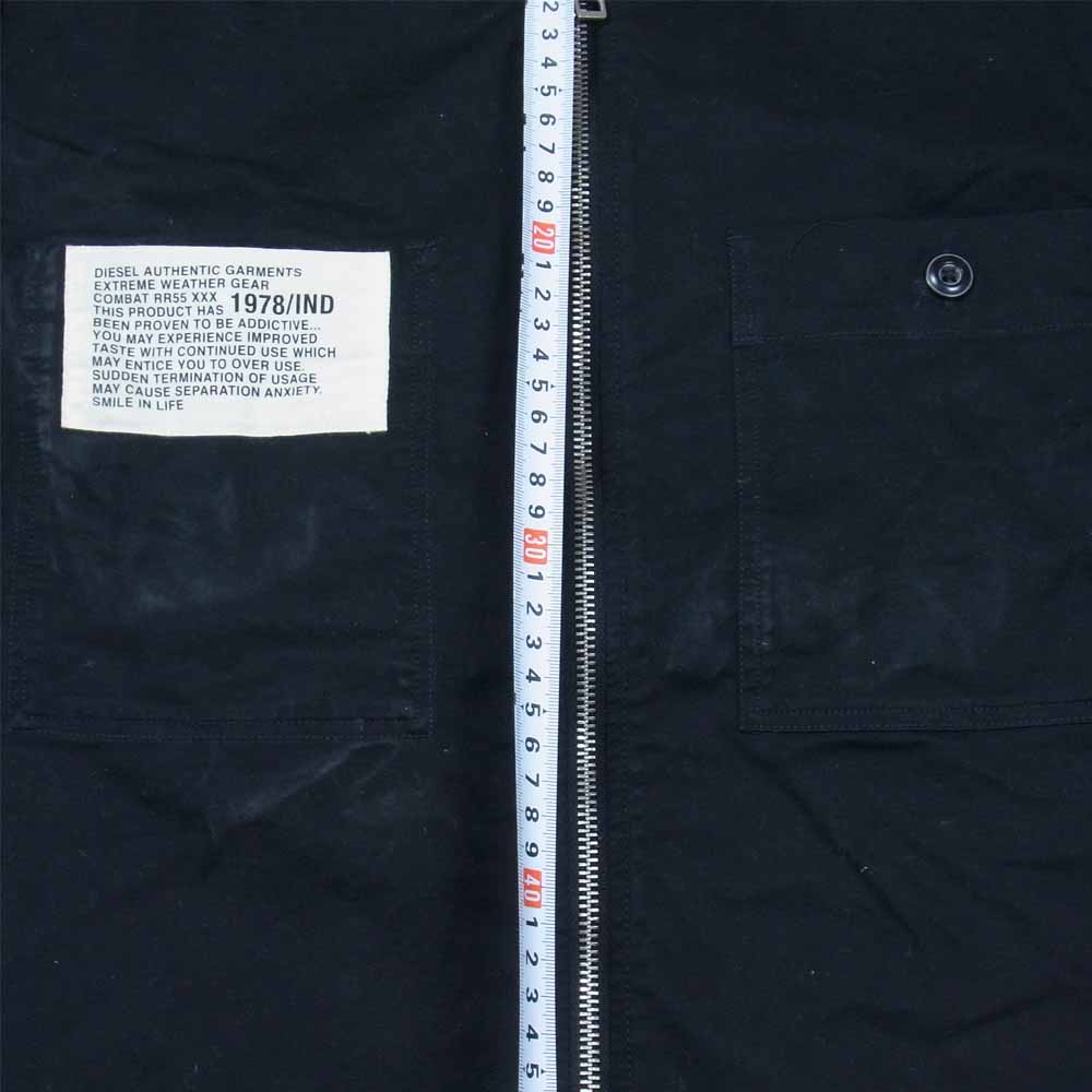 DIESEL ディーゼル 半袖 ノーカラー ジップ シャツ ブラック系 XS【中古】