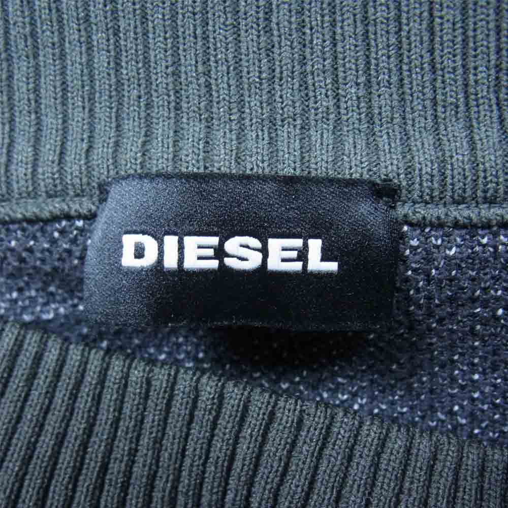 DIESEL ディーゼル レオパード カモ 切替 ニット ブラック系 S【中古】