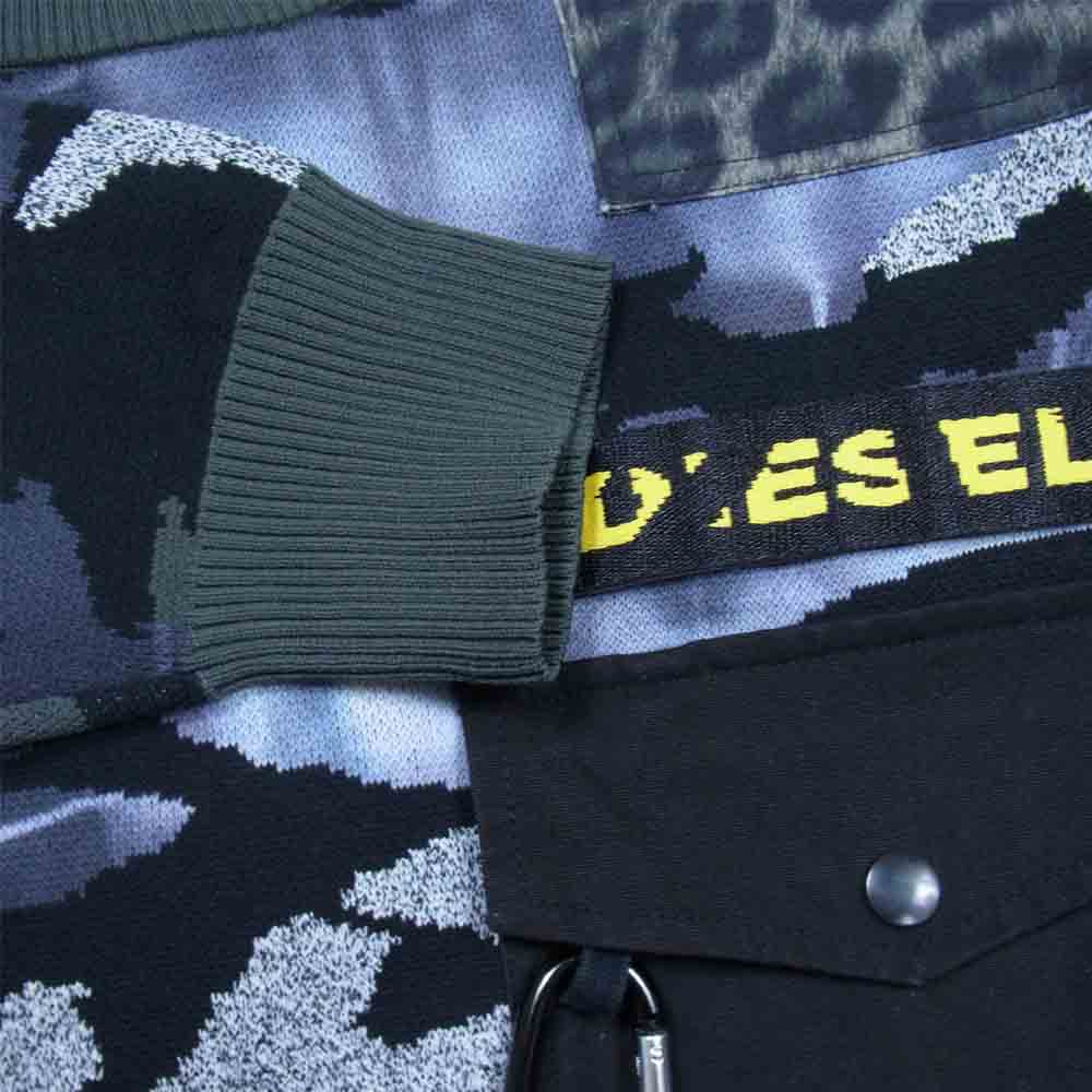 DIESEL ディーゼル レオパード カモ 切替 ニット ブラック系 S【中古】