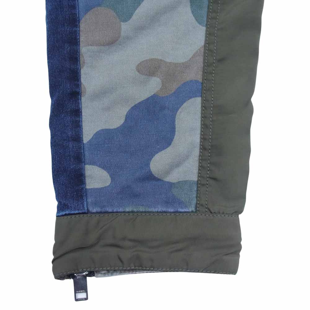 DIESEL ディーゼル カモ デニム 切替 イージーパンツ カーキ系 28【中古】