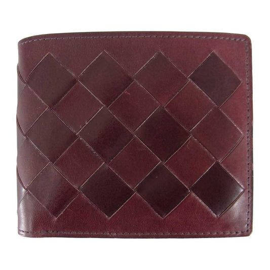 COCOMEISTER ココマイスター THE OAK BARK ザオークバーク マールバラ 二つ折り 財布 編み込み エンジ系【中古】