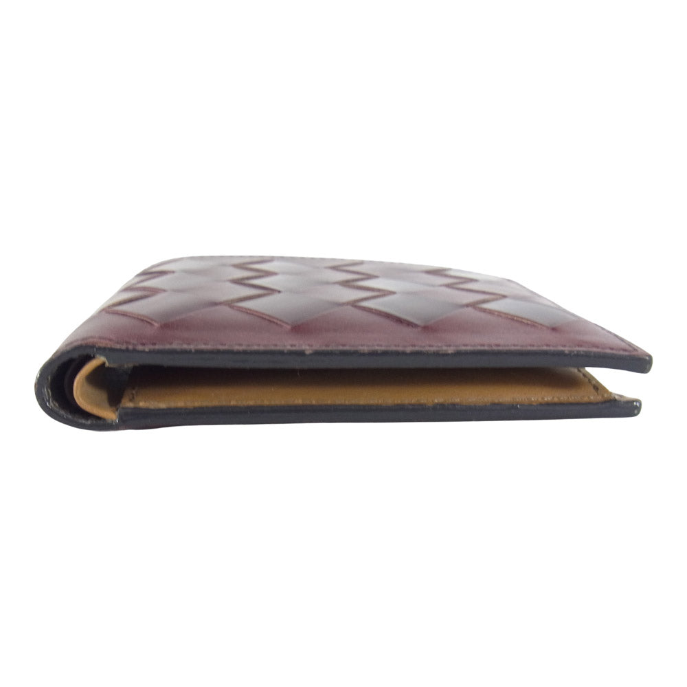 COCOMEISTER ココマイスター THE OAK BARK ザオークバーク マールバラ 二つ折り 財布 編み込み エンジ系【中古】