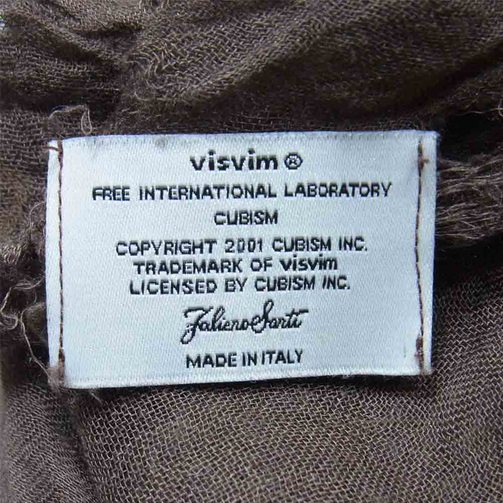 VISVIM ビズビム 染め加工 大判 ストール イタリア製 茶灰系【中古】