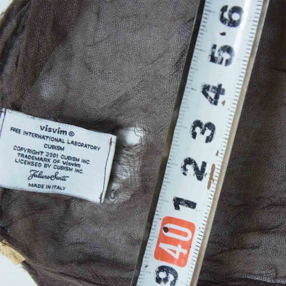 VISVIM ビズビム 染め加工 大判 ストール イタリア製 茶灰系【中古】