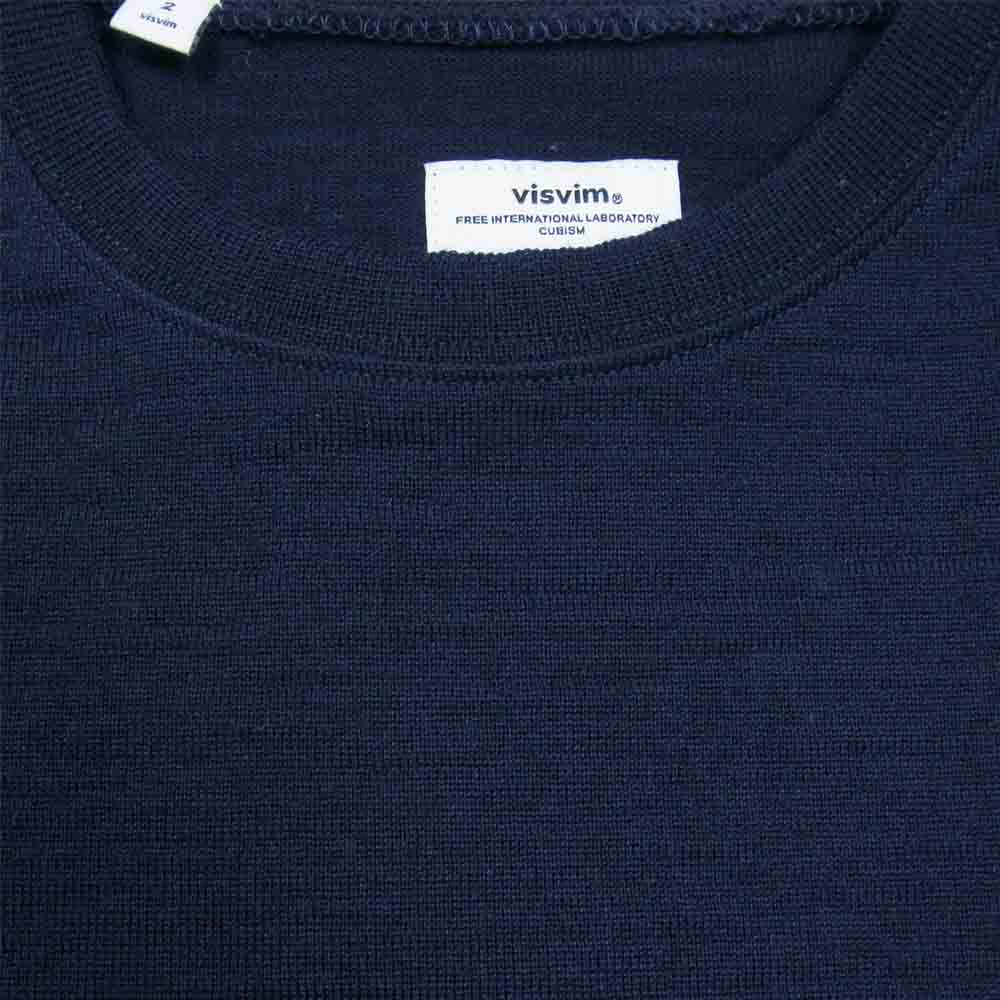 VISVIM ビズビム 116205015001 16年製 STRIPES CREWNECK SWEATER ストライプ クルーネック セーター ネイビー系 2【中古】