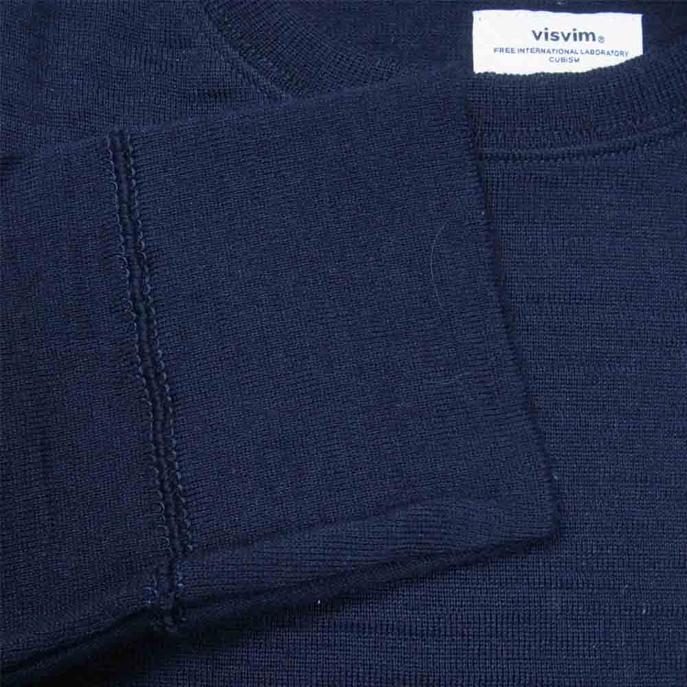 VISVIM ビズビム 116205015001 16年製 STRIPES CREWNECK SWEATER ストライプ クルーネック セーター ネイビー系 2【中古】