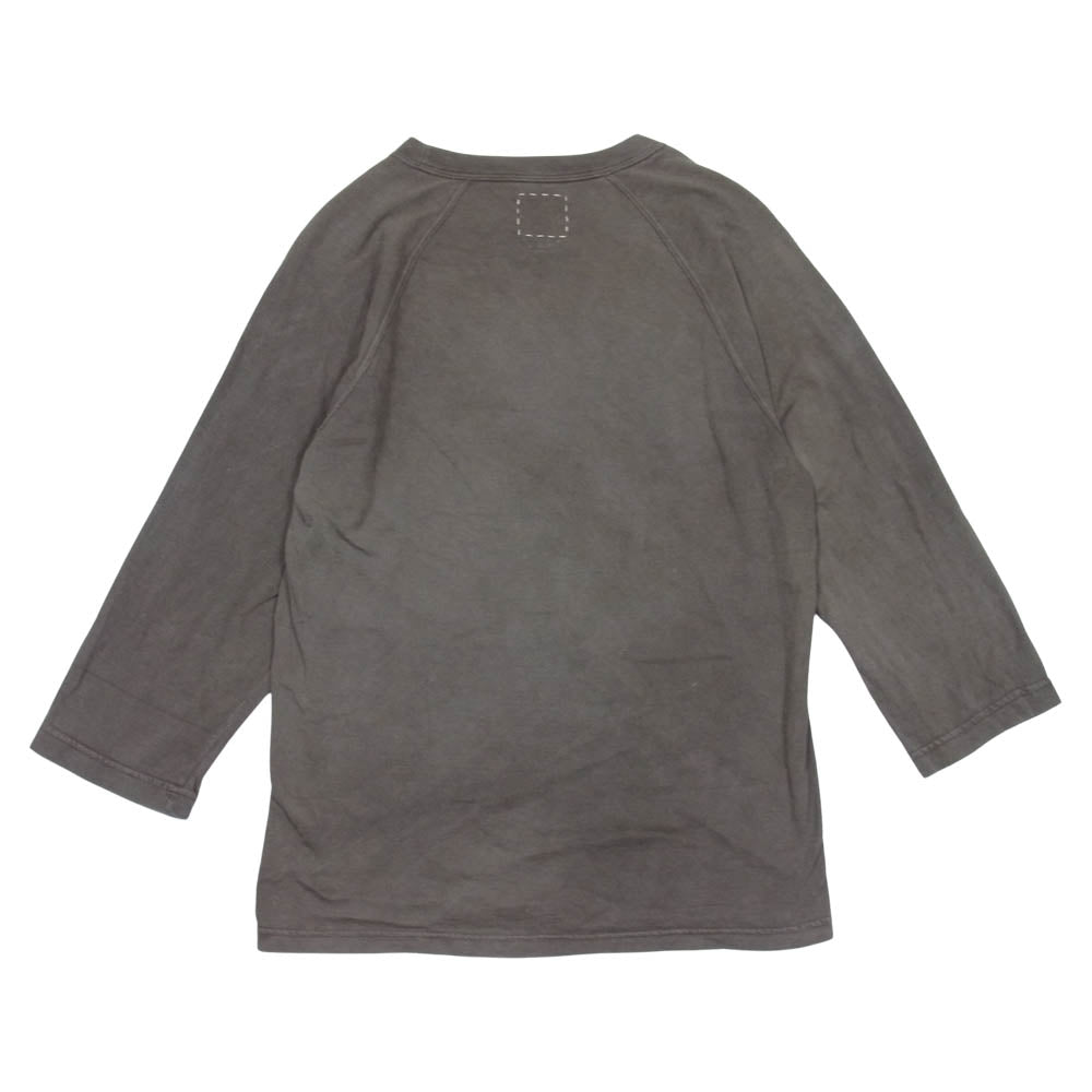 VISVIM ビズビム 118105010010 18年製 CLUBHOUSE TEE 3/4 N.D. 製品染め クラブハウス Tシャツ 3/4袖 MUD 2【中古】