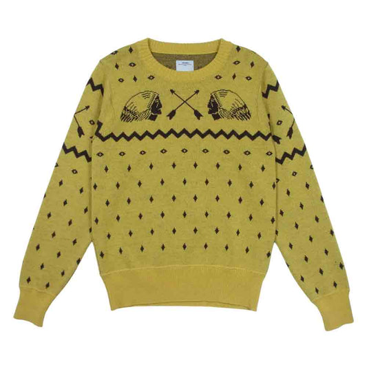 VISVIM ビズビム 117205012003 17年製 VNTG NATIVE JACQUARD KNIT ネイティブ ジャガード ニット セーター イエロー系 M【中古】
