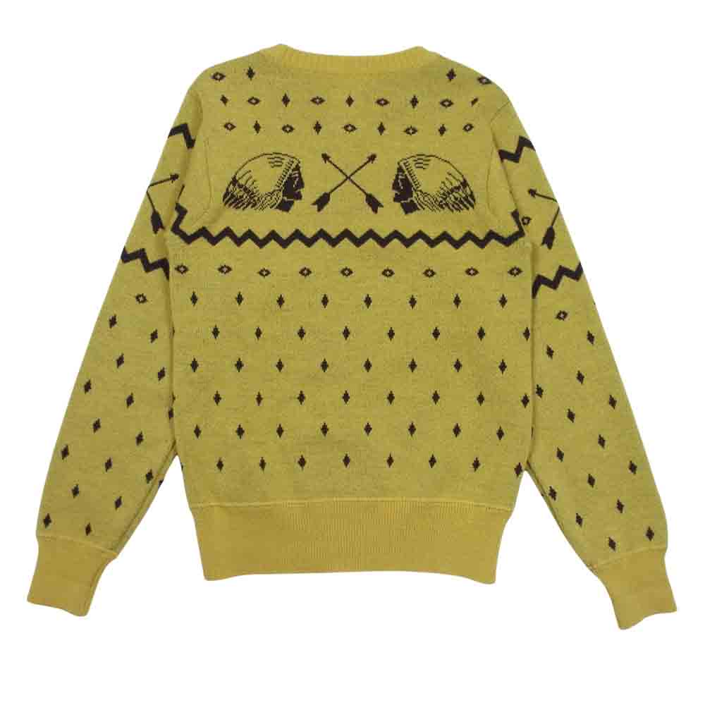VISVIM ビズビム 117205012003 17年製 VNTG NATIVE JACQUARD KNIT ネイティブ ジャガード ニット セーター イエロー系 M【中古】