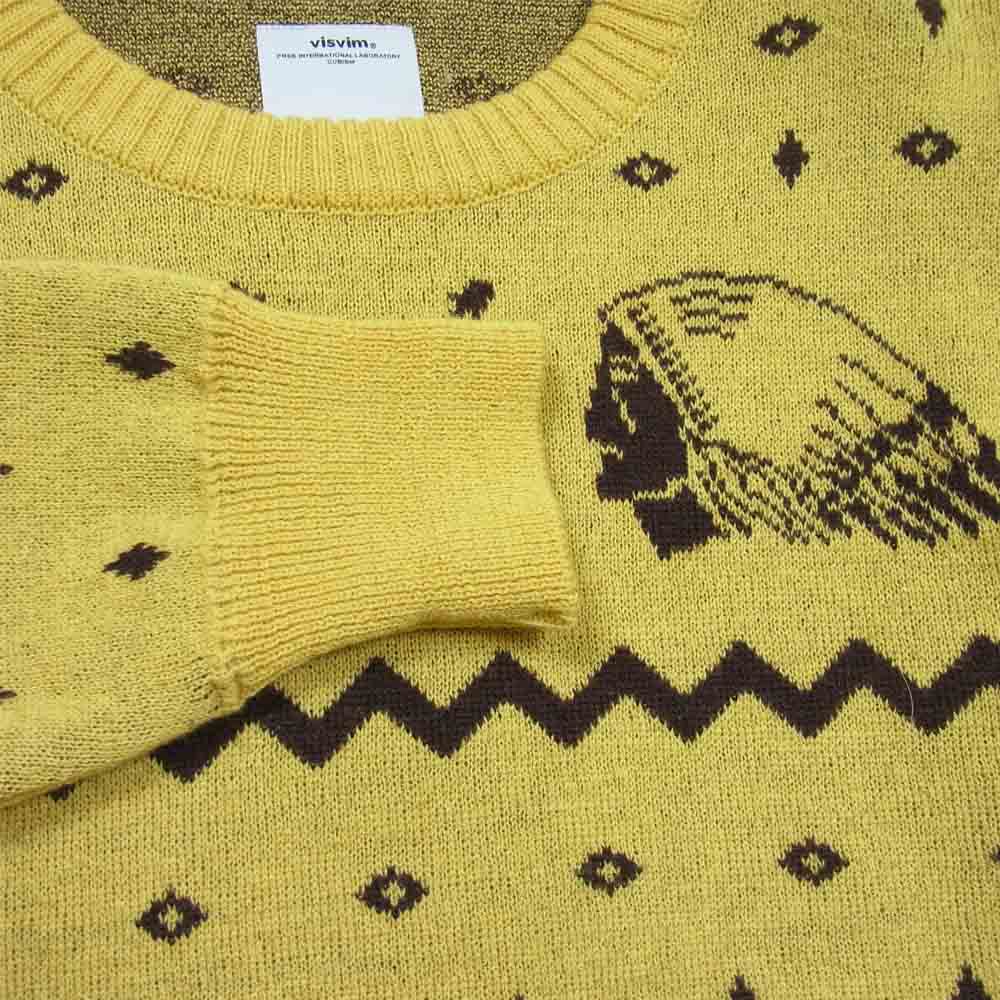 VISVIM ビズビム 117205012003 17年製 VNTG NATIVE JACQUARD KNIT ネイティブ ジャガード ニット セーター イエロー系 M【中古】