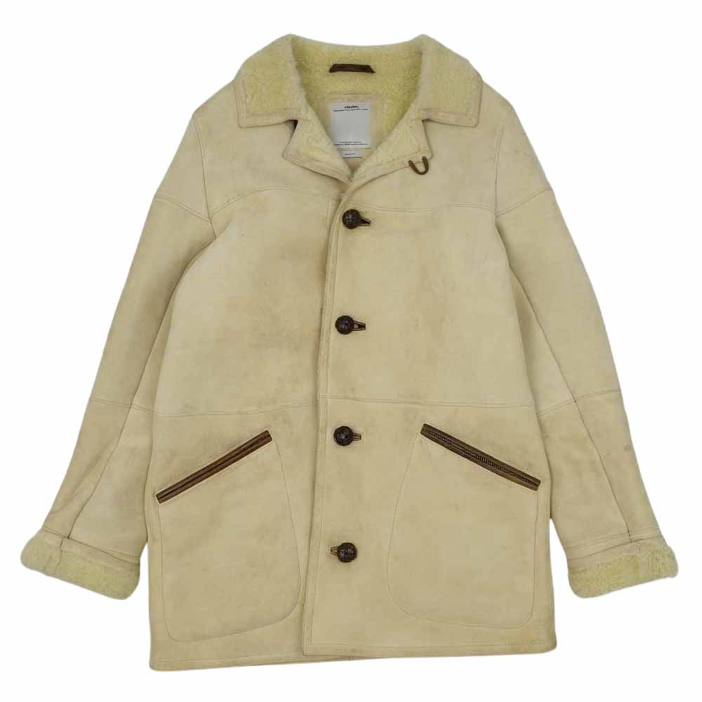 VISVIM ビズビム 14AW 114205014007 14年製 直筆サイン シリアルナンバー入り PATTON COAT IT ムートン コート ベージュ系 2【中古】