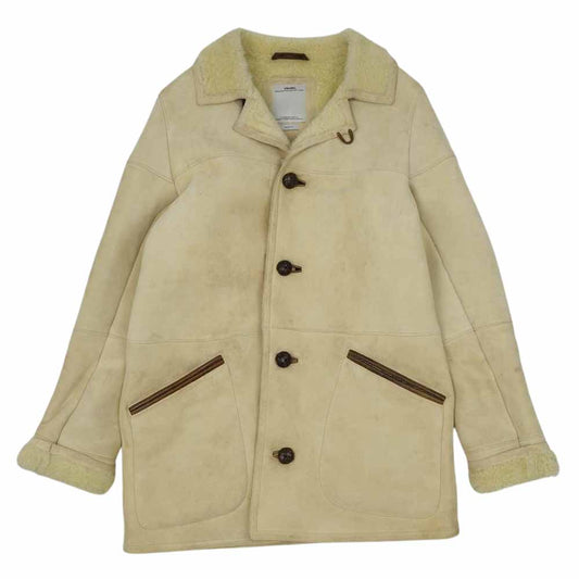 VISVIM ビズビム 14AW 114205014007 14年製 直筆サイン シリアルナンバー入り PATTON COAT IT ムートン コート ベージュ系 2【中古】