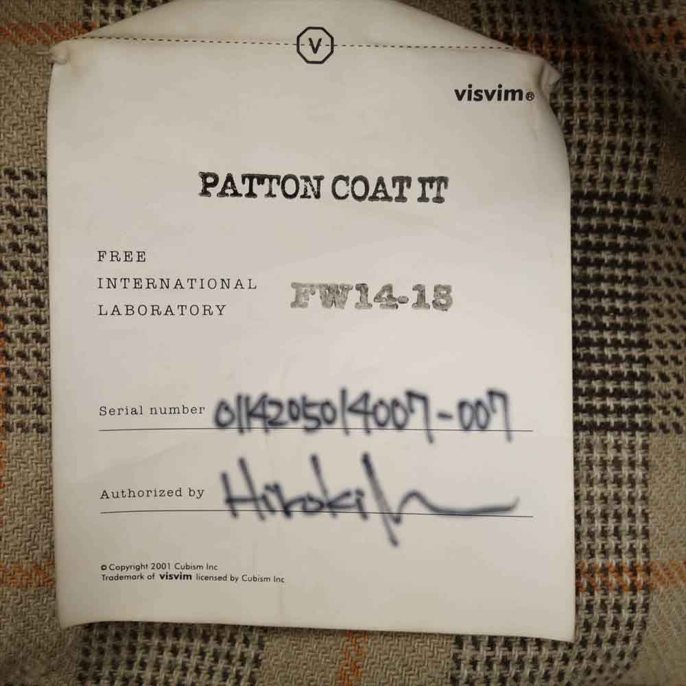 VISVIM ビズビム 14AW 114205014007 14年製 直筆サイン シリアルナンバー入り PATTON COAT IT ムートン コート ベージュ系 2【中古】
