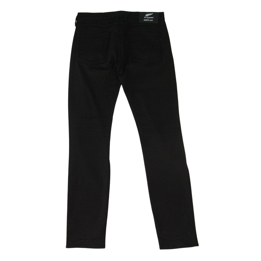 REPLAY リプレイ ALL BLACKS ANBASS ストレッチ ブラックデニム スキニー ブラック系 33【美品】【中古】