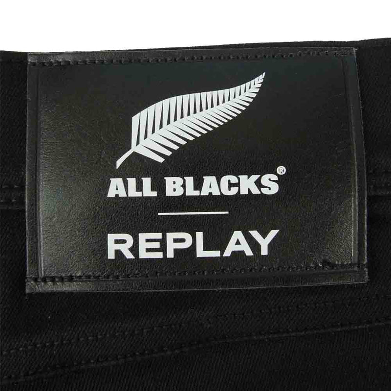 REPLAY リプレイ ALL BLACKS ANBASS ストレッチ ブラックデニム スキニー ブラック系 33【美品】【中古】