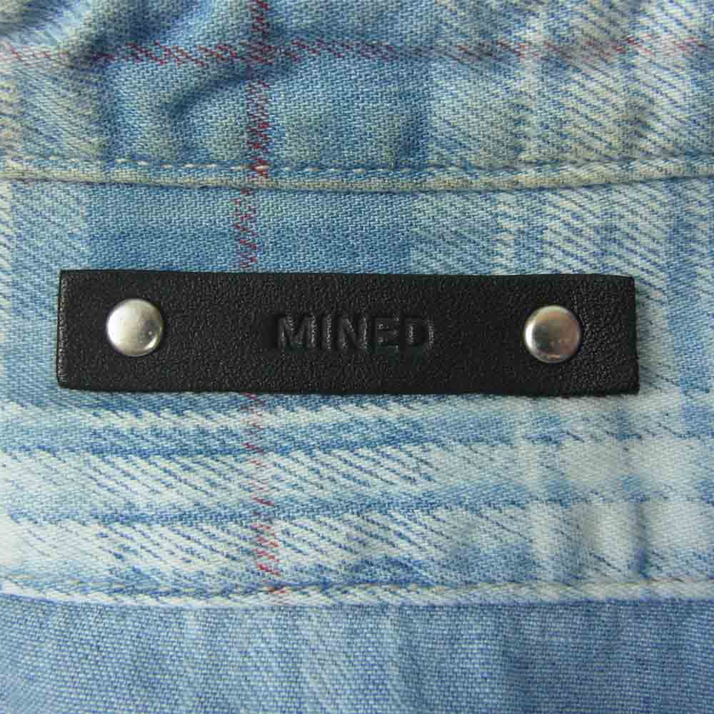 MINEDENIM マインデニム 19SS 1903-5003-87-012 DENIM CHECK PRINT LOOSE SH デニム チェック 長袖 シャツ インディゴブルー系 1【中古】