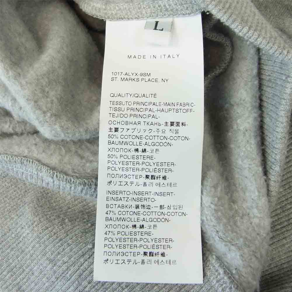 アリクス 1017-ALYX-9SM フロント ロゴ フーディ パーカー グレー系 L【中古】