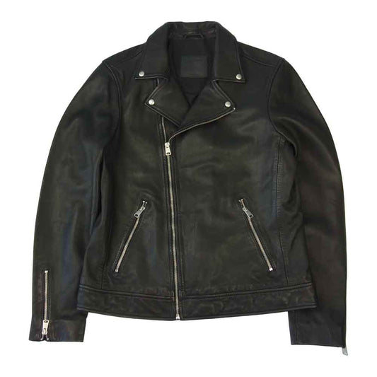 オールセインツ ML101T TYSON LEATHER BIKER JACKET タイソン レザー バイカー ダブルライダース ブラック系 L【美品】【中古】