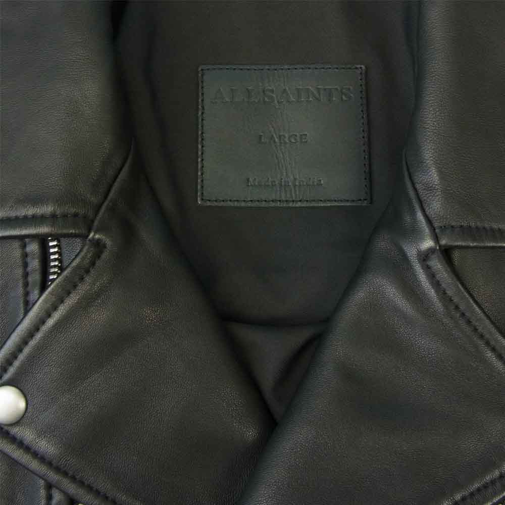 オールセインツ ML101T TYSON LEATHER BIKER JACKET タイソン レザー バイカー ダブルライダース ブラック系 L【美品】【中古】
