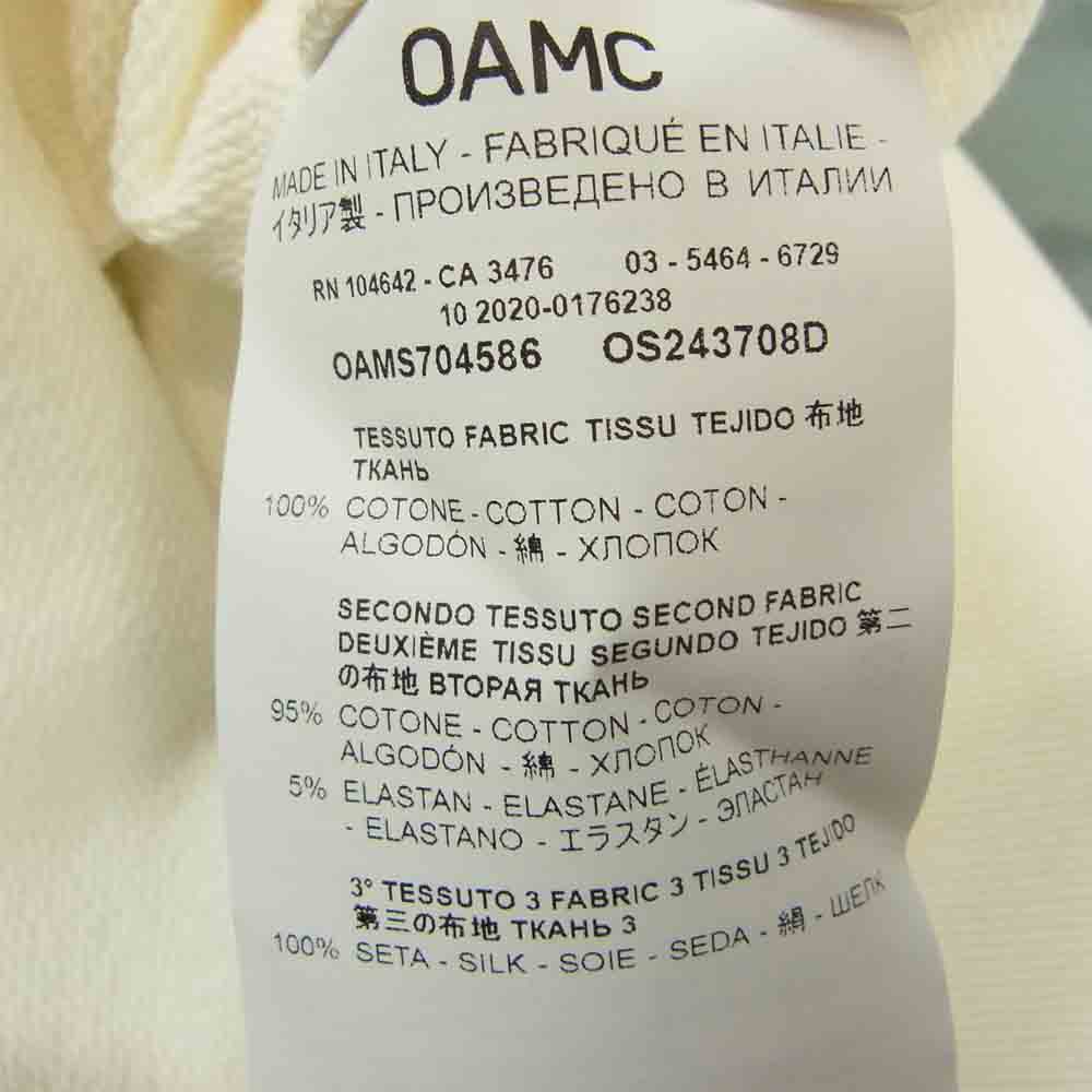 オーエーエムシー OAMS704586 Outline Hoodie バックパッチ アウトライン ロゴ フーディ パーカー ホワイト ホワイト系 S【美品】【中古】