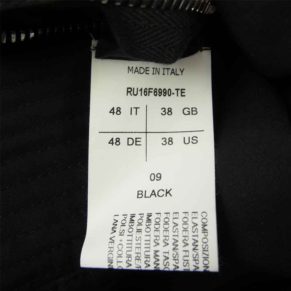 Rick Owens リックオウエンス 16AW RU16F6990-TE 国内正規品 ロング ボンバー ジャケット MA-1 ブラック系 38【中古】