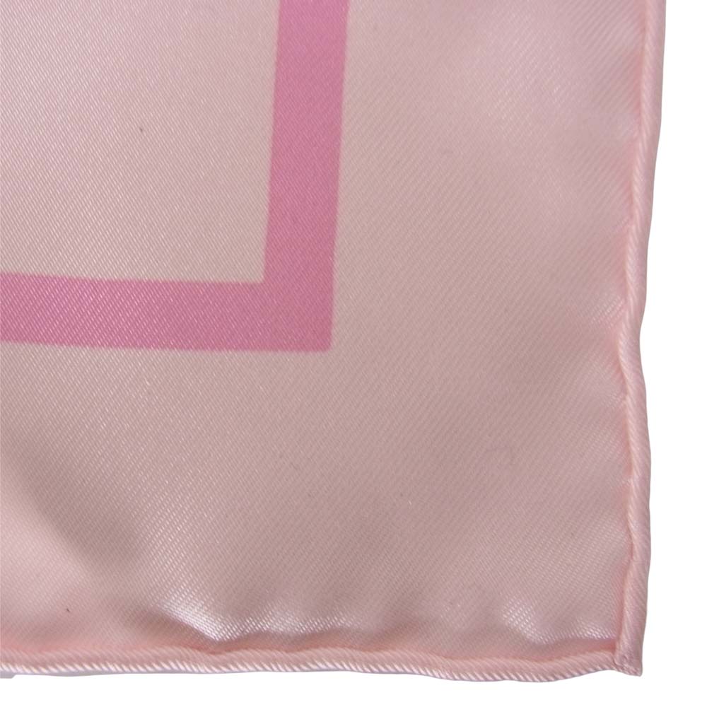 HERMES エルメス カレ40 ボルデュック リボン 100％シルク スカーフ ピンク系【中古】