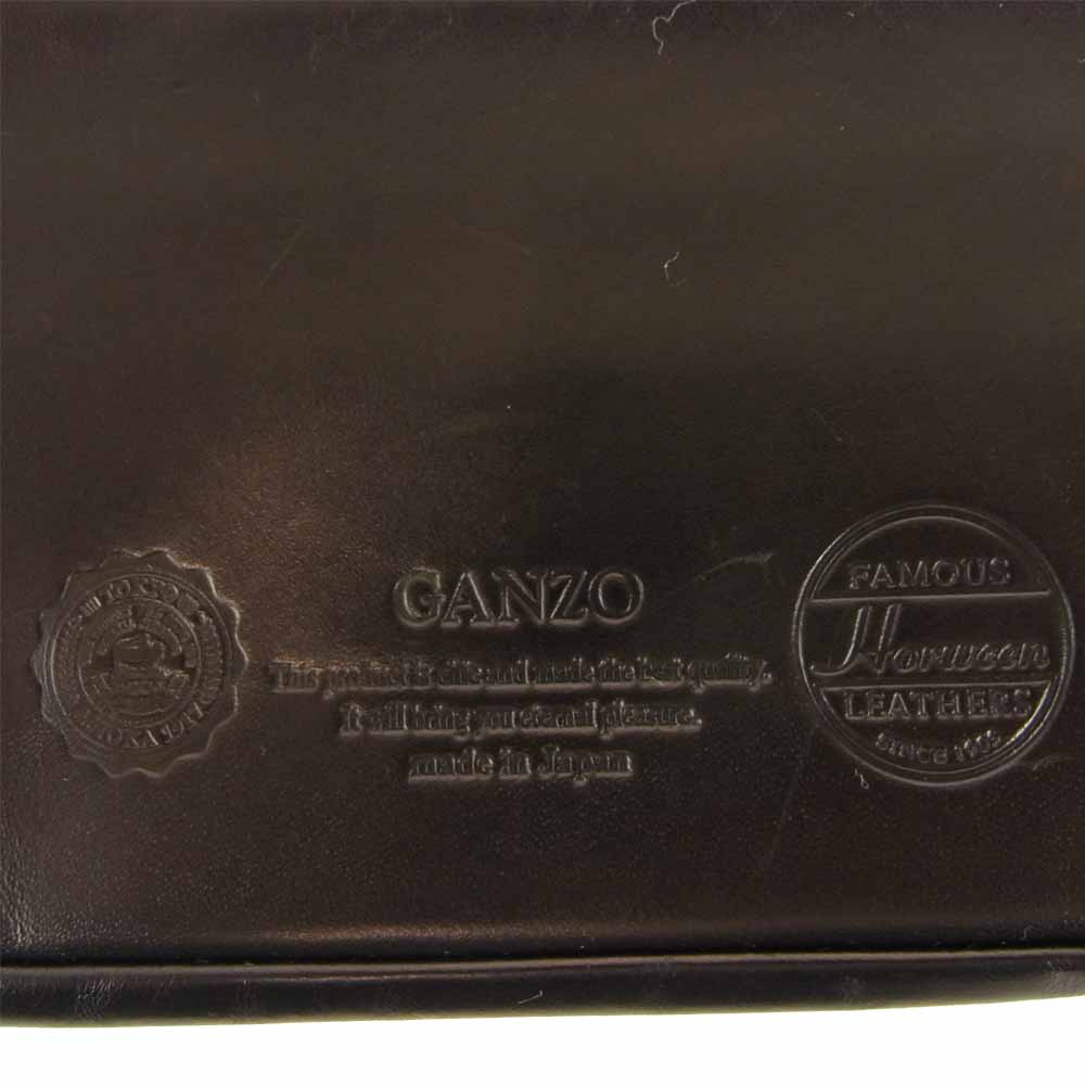 GANZO ガンゾ ラウンドジップ ホーウィンレザー ミニマルチケース ブラック系【中古】
