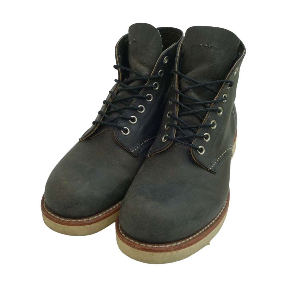 RED WING レッドウィング ROUND TOE BOOTS ラウンド トゥ ラフ＆タフ ブーツ チャコール系 25.5cm【中古】