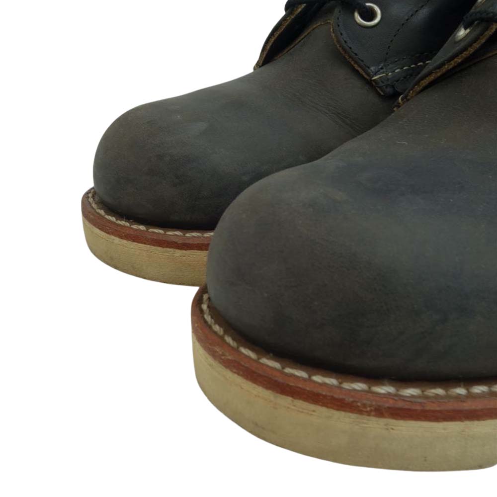 RED WING レッドウィング ROUND TOE BOOTS ラウンド トゥ ラフ＆タフ ブーツ チャコール系 25.5cm【中古】