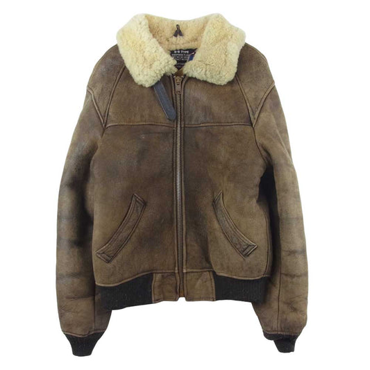 schott ショット USA製 B6 レザー ムートン フライト ジャケット ブラウン系 36【中古】