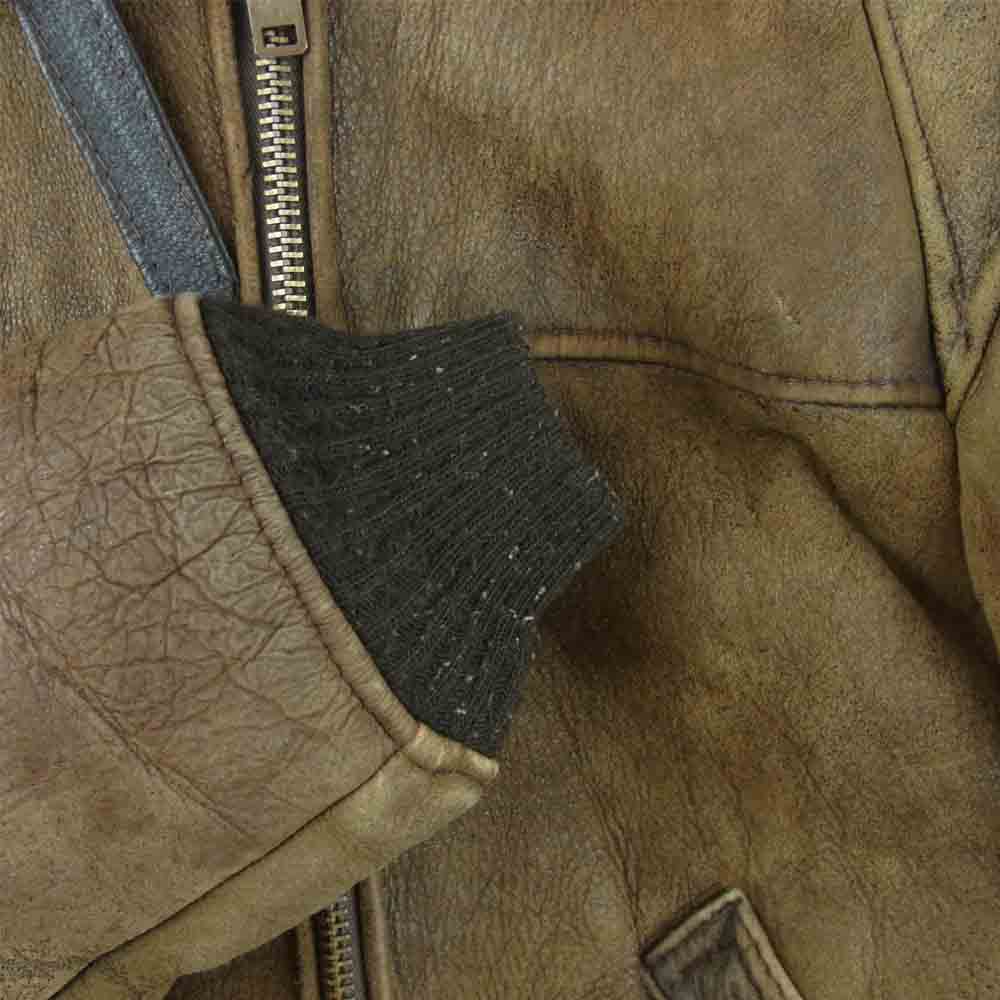 schott ショット USA製 B6 レザー ムートン フライト ジャケット ブラウン系 36【中古】