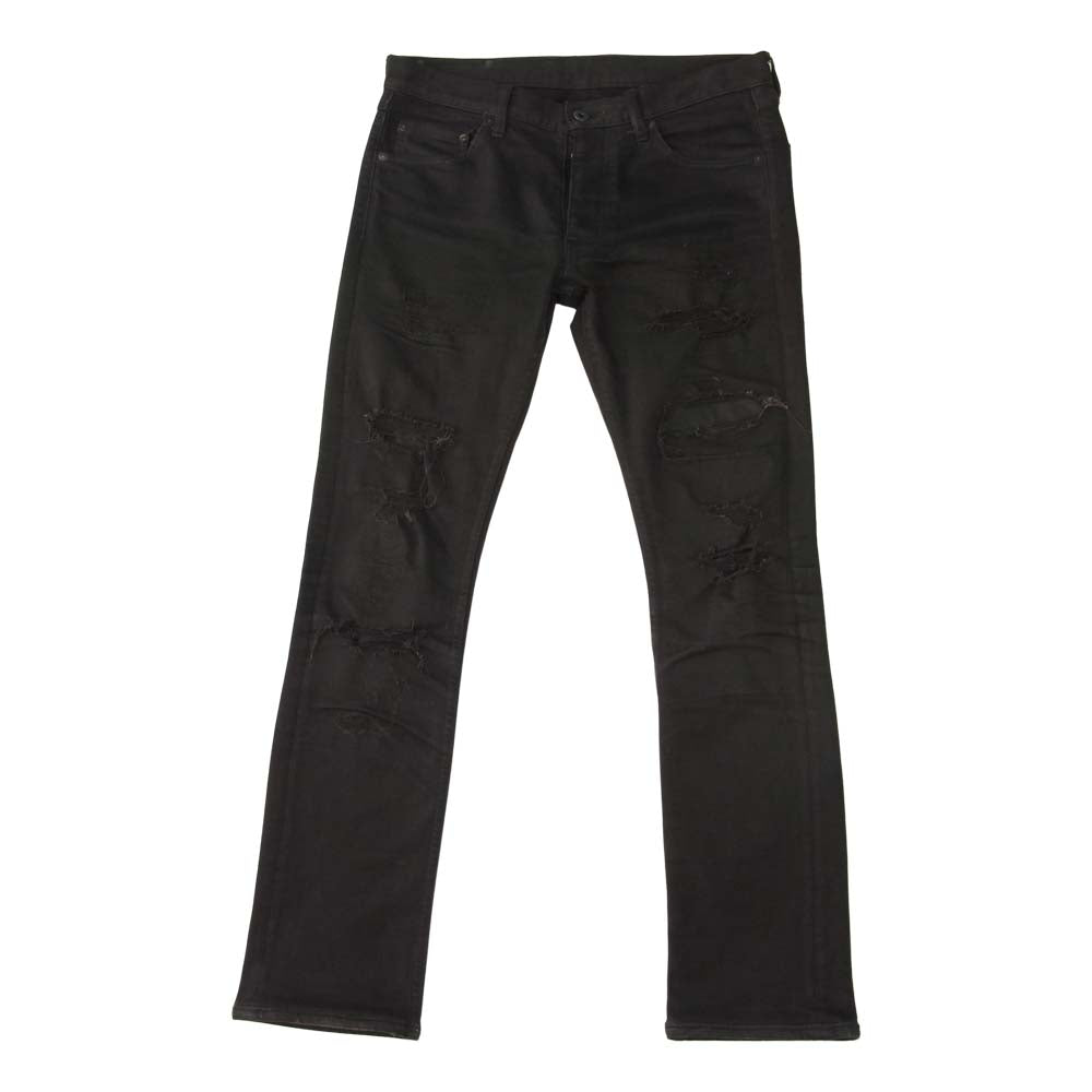 ISAMUKATAYAMA BACKLASH イサムカタヤマバックラッシュ 1356-01C TUMBLE WITH YOU ストレッチ クラッシュ加工 パンツ ブラック系 M【中古】