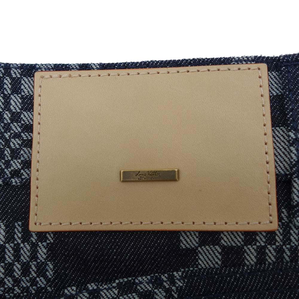 LOUIS VUITTON ルイ・ヴィトン 1A8X7P 国内正規品 ディストーテッド ダミエ デニムパンツ 33【極上美品】【中古】