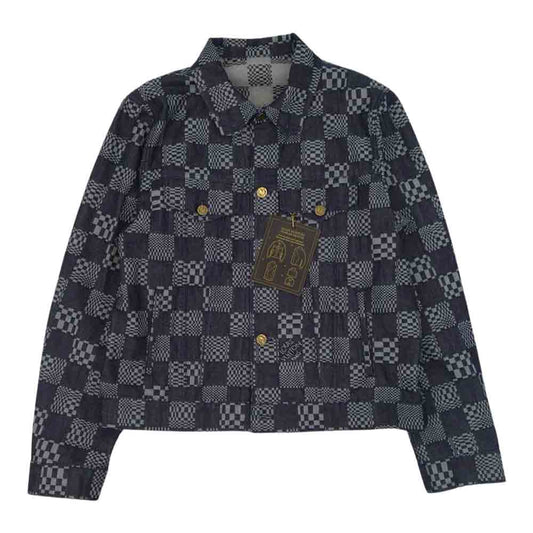 LOUIS VUITTON ルイ・ヴィトン 1A8WBK 国内正規品 ディストーテッド ダミエ デニムジャケット 52【極上美品】【中古】