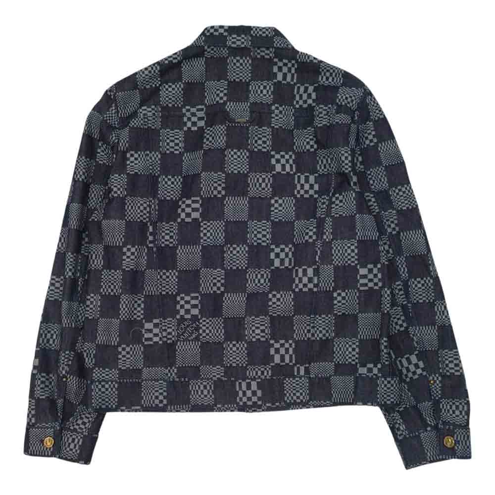 LOUIS VUITTON ルイ・ヴィトン 1A8WBK 国内正規品 ディストーテッド ダミエ デニムジャケット 52【極上美品】【中古】
