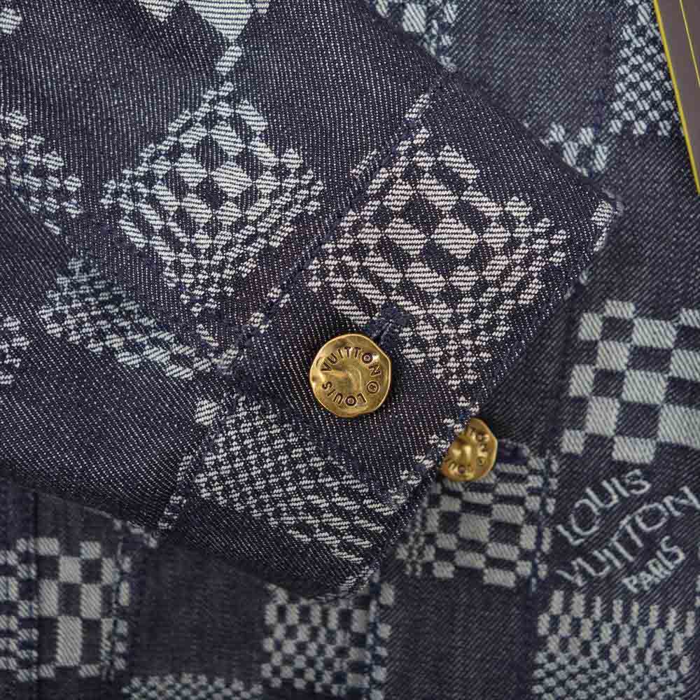 LOUIS VUITTON ルイ・ヴィトン 1A8WBK 国内正規品 ディストーテッド ダミエ デニムジャケット 52【極上美品】【中古】